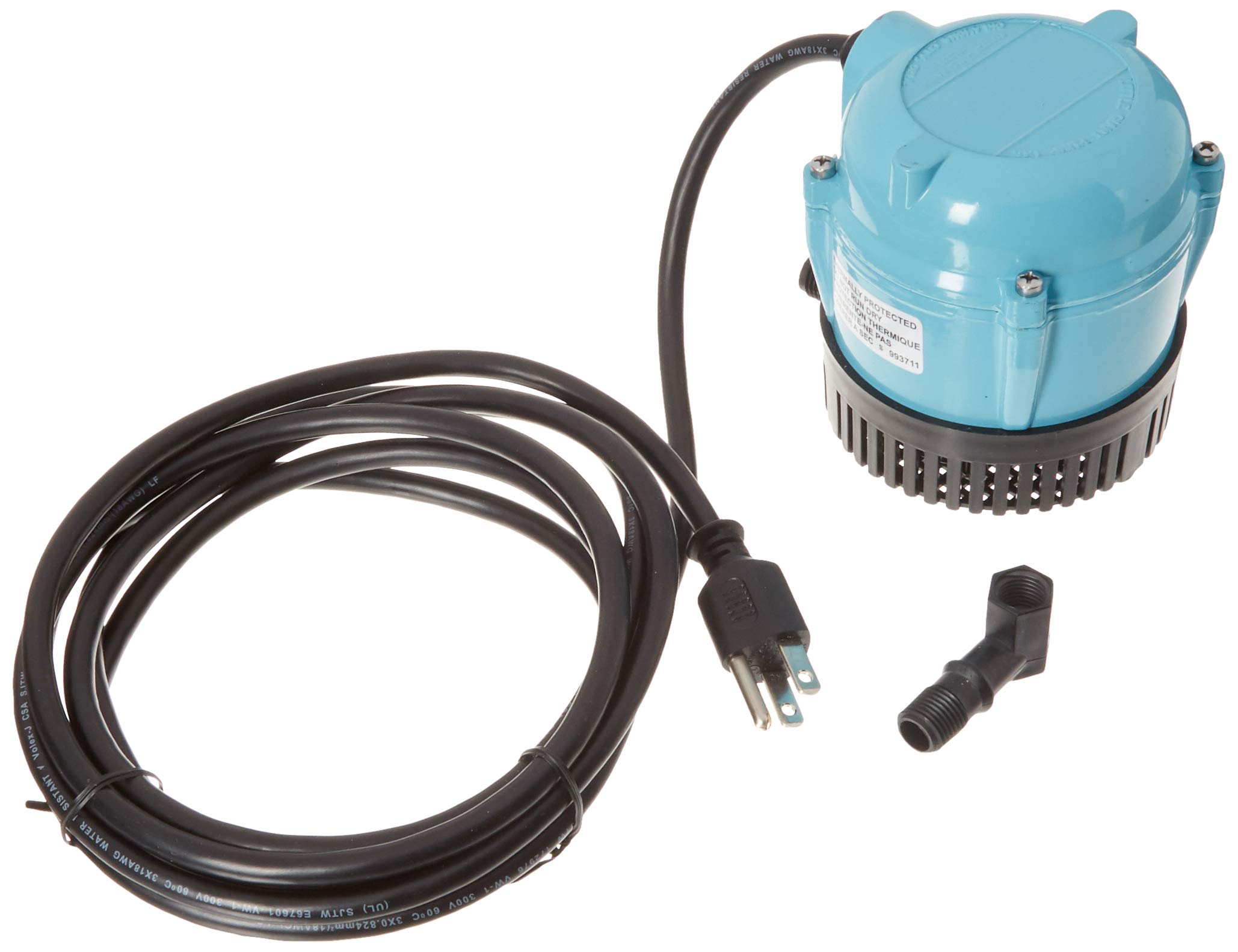 Little Giant 1-AT 115-Volt, 1/200 HP 170 GPH Small Submersible Pump, 10 Foot Cord, Blue, 500286