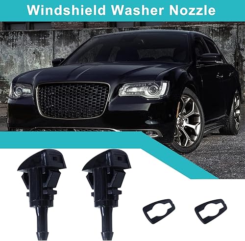 Miniatura 2 de Paquete de 2 boquillas para limpiaparabrisas delantero, limpiaparabrisas para Chrysler para Dodge para Ram 2004-2016, repuesto 4805742AB 55077460AA