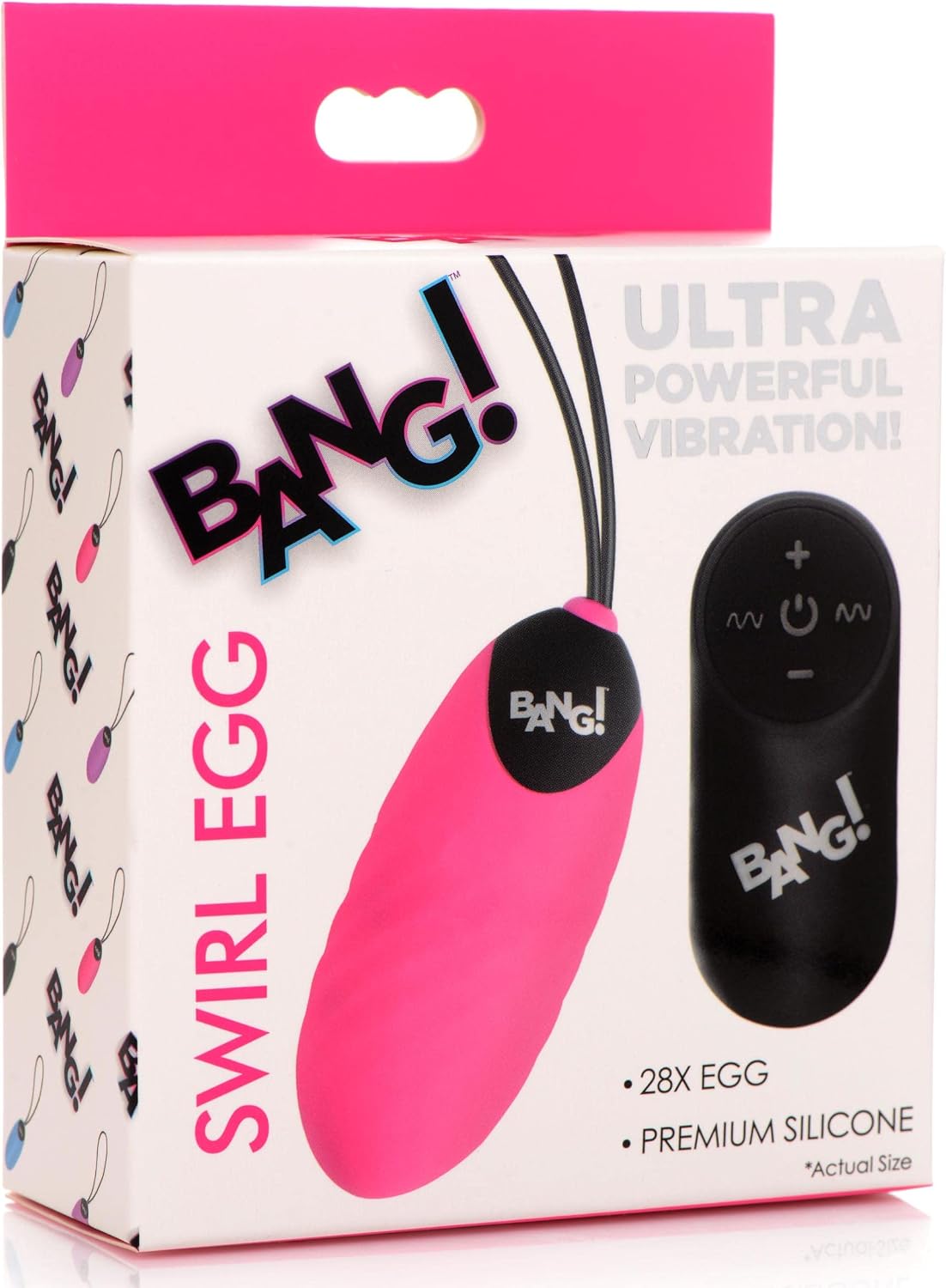 Bang! 28X Swirl Silicone Egg - Pink