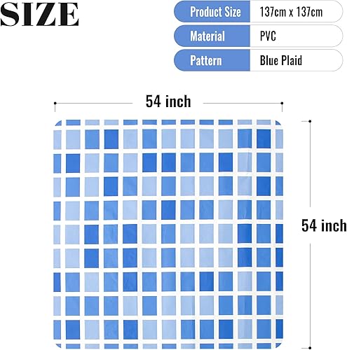 Vista 75 de FIFTY FEET Mantel rectangular de 70 x 52 pulgadas, mantel de vinilo con respaldo de franela para mesas rectangulares impermeable, cubierta de mesa