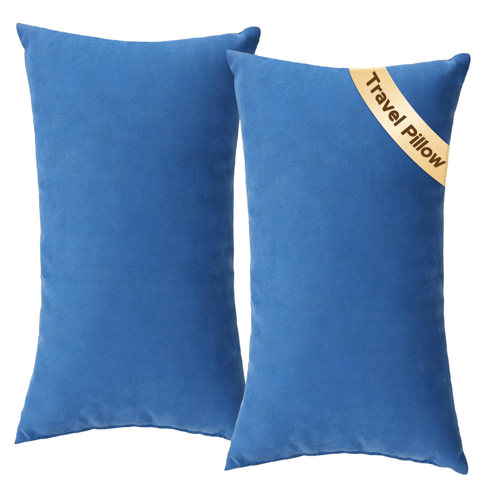SweetSlubr Small Travel Pillows - 2 Pack 7x11 Mini Neck Pillow for Airplane Long Flight Machine Washable Headrest