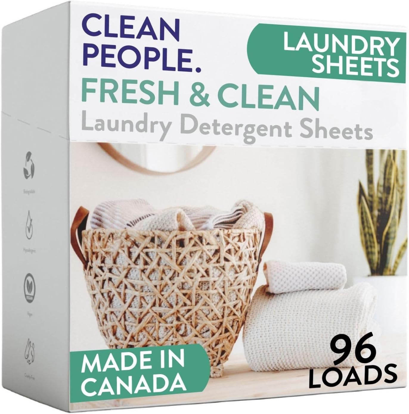 Laundry Detergent Sheets - Laundry Soap - Ultra Concentrated, Recyclable Packaging, Stain Fighting - Fresh Scent, 96 Pack