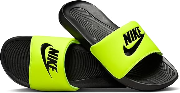 nike slippers black and green