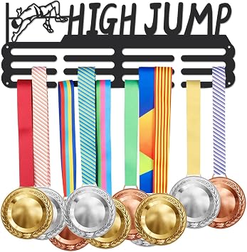 SUPERDANT High Jump Medal Holder Pole Vaulting Display Hanger Medal Display Sport Rack Awards Metal Lanyard Sturdy Can Withstand 10-15 kg Gifts for Athletes