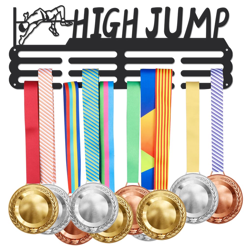 Support de médaille de saut en hauteur mural en acier présentoir médailles athlétisme