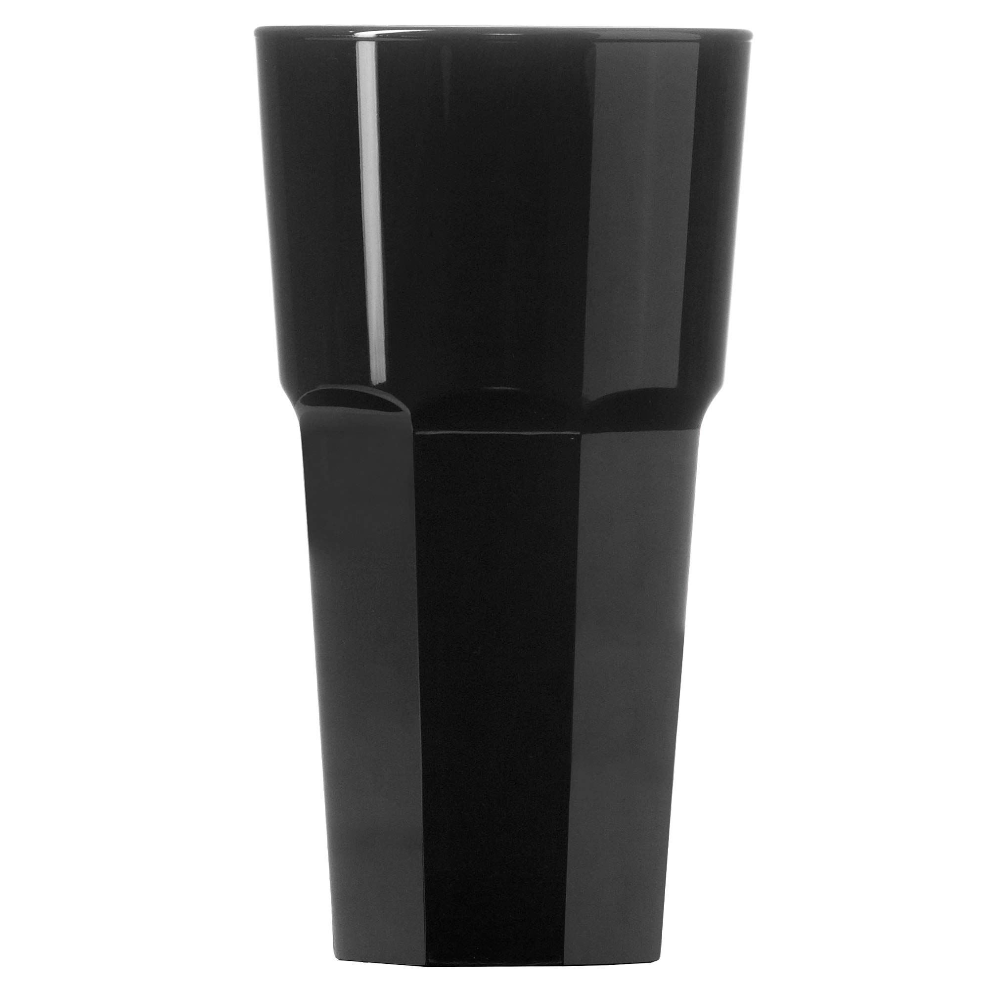 Elite Remedy Polycarbonate Pint Tumblers Black CE 20oz / 568ml - Set of 4 - Black Plastic Pint Glasses