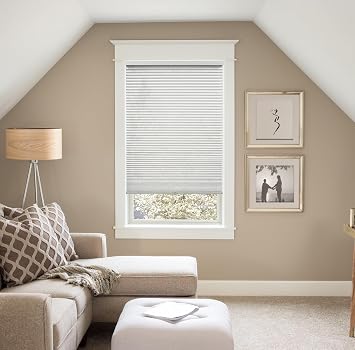 BlindsAvenue Custom 34 Pleat, Cellular Shades, Color Almost White, Blackout Fabric Available in 2 Cordless Lift Systems. Customize to Widths Between 18-96 Wide & Any Height Between 1884