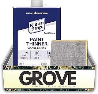 Mineral Spirits Paint Thinner 1 qt Bundle with Microfiber Cloth – Removes Paint, Cleans Brushes, Degreases Surfaces – Gift Set (2 Items)