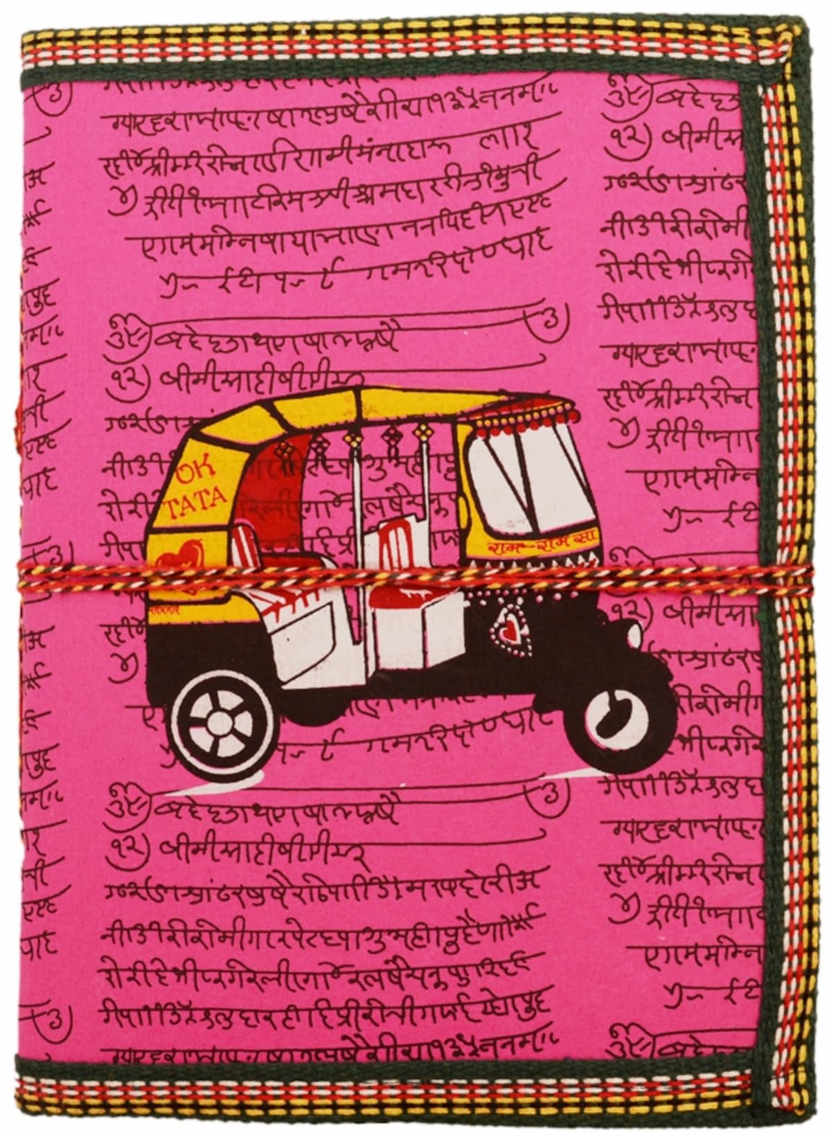 Purpledip Handmade Paper Journal 'Road Warrior': Vintage Diary Notebook With Thread Closure (11160)