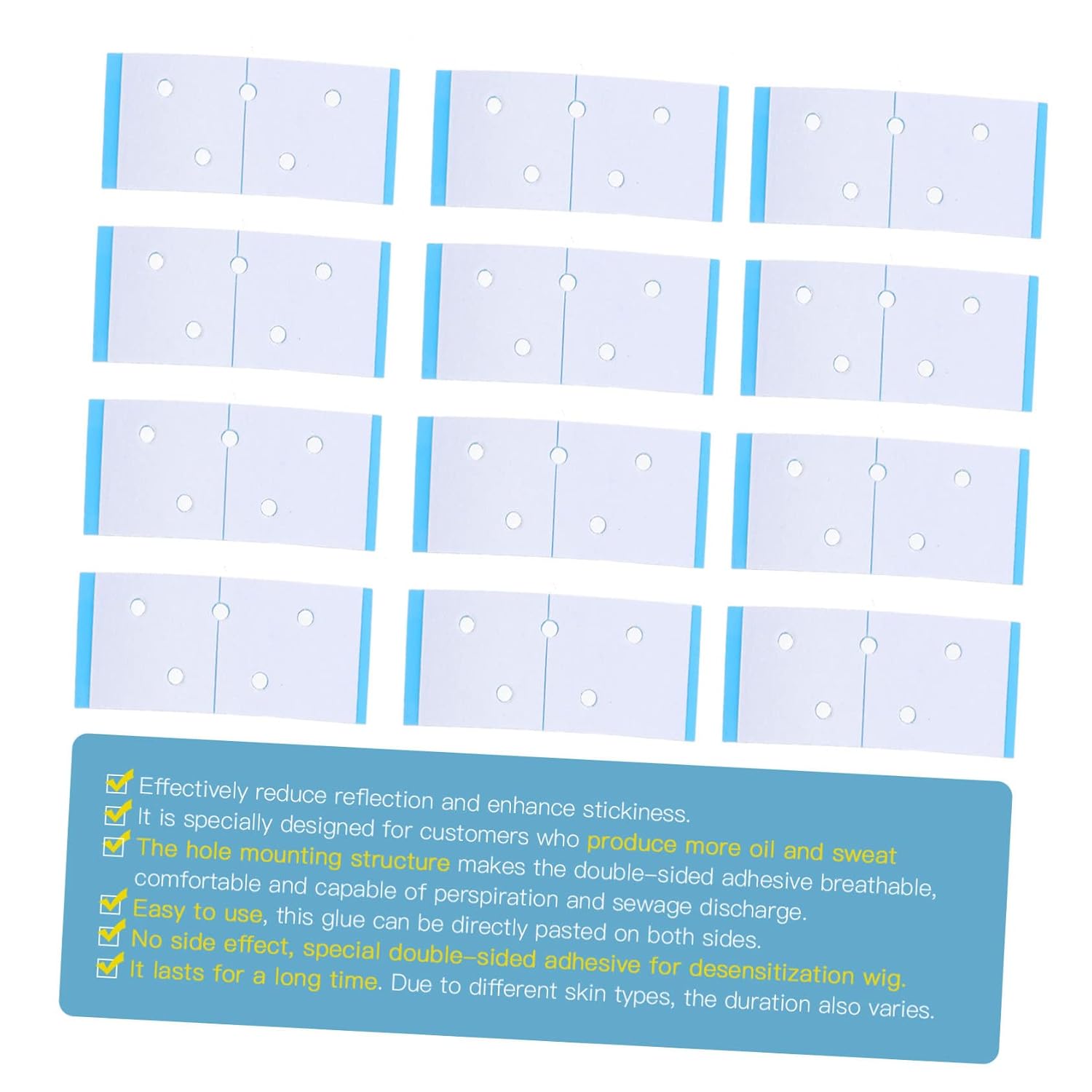 MERRYHAPY 108pcs Sweatproof Double-Sided Wig Tape for Women Strong Adhesive Strips for Hair Extensions Easy to Use for Lace Wigs and