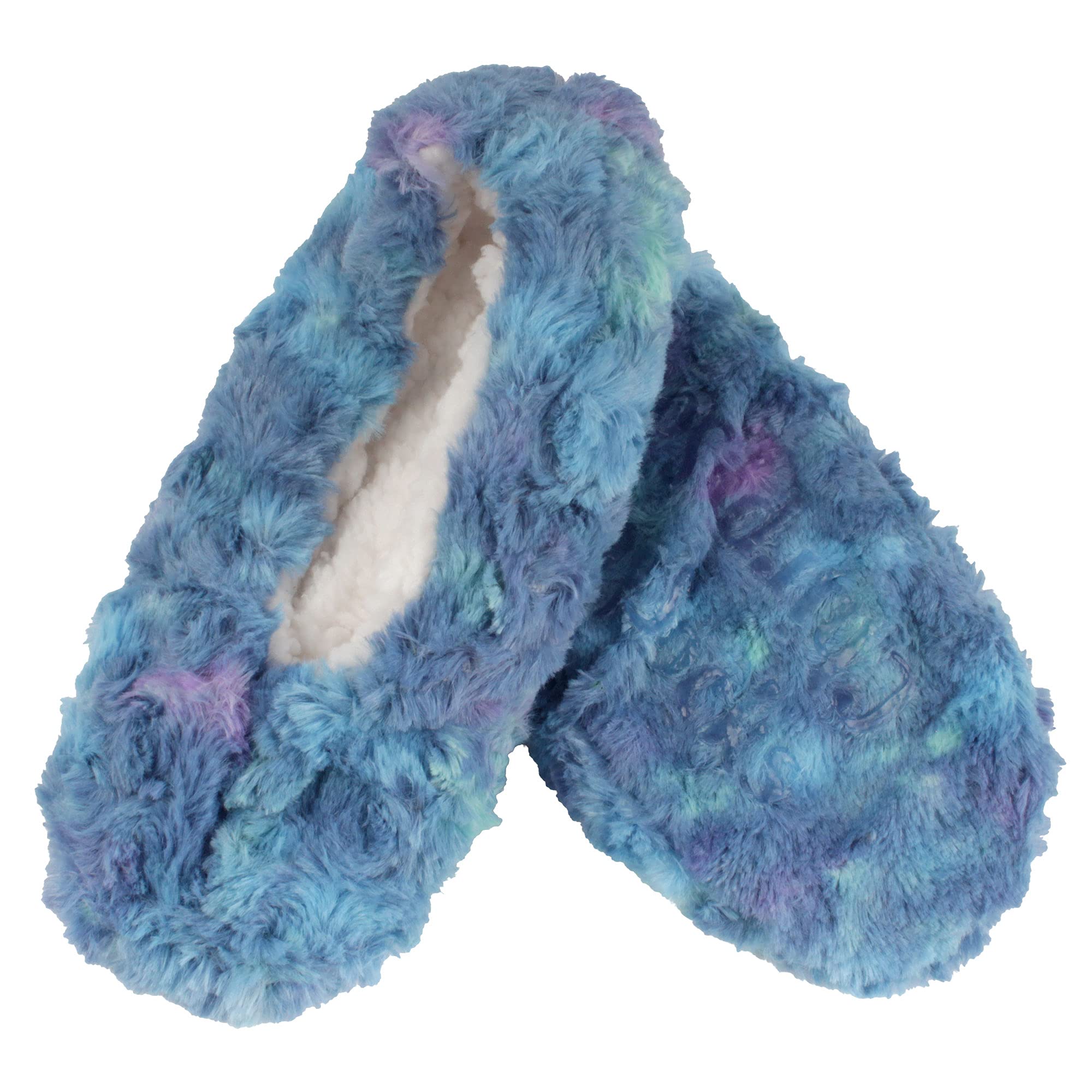 BambooMN Women's Fuzzy Patterned Non-Slip Lined Slippers, Home &amp; Travel