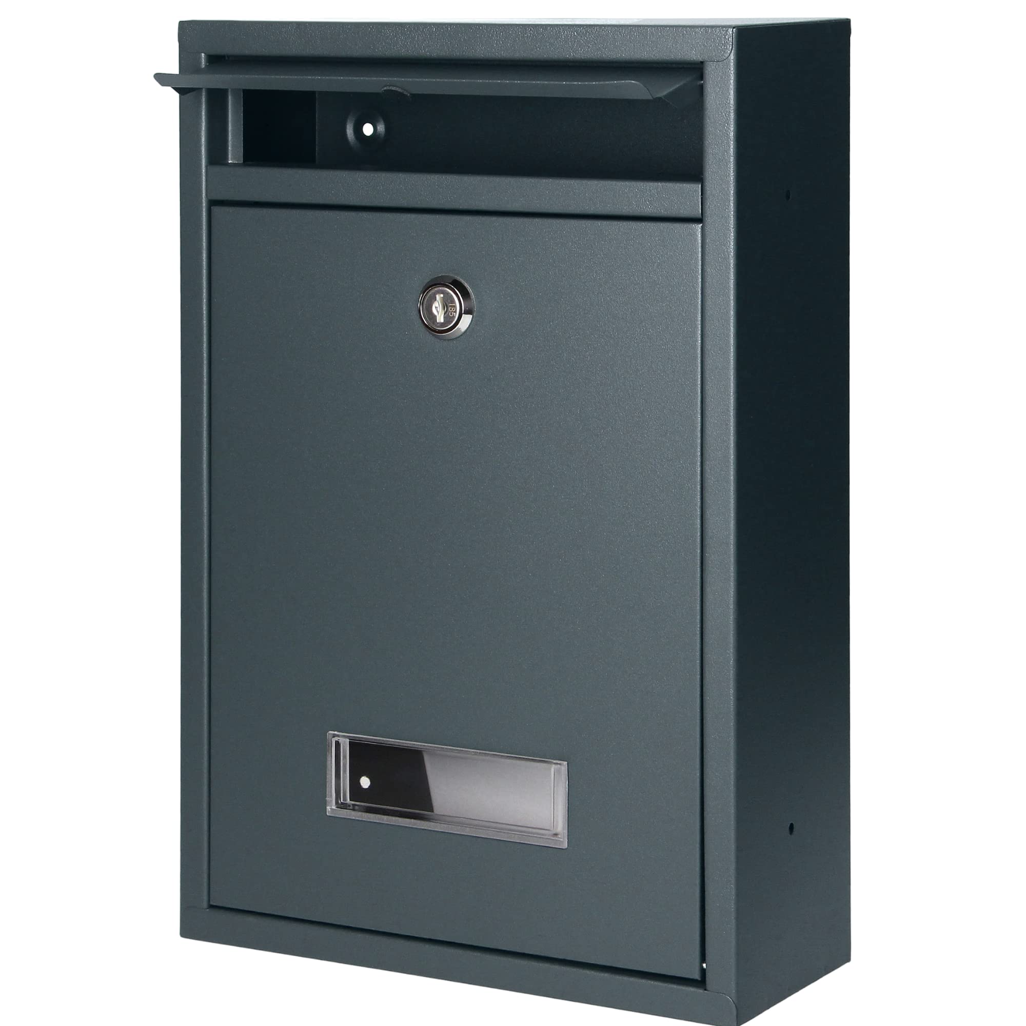 Boite aux Lettres avec Plaque Nom et Clé en Acier Galvanisé Format A5 (Anthracite)