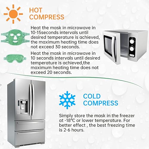 Miniatura 7 de Máscara facial de hielo refrescante para reducir la hinchazón, bolsas debajo de los ojos, senos nasales, enrojecimiento, alivio del dolor, ojeras,