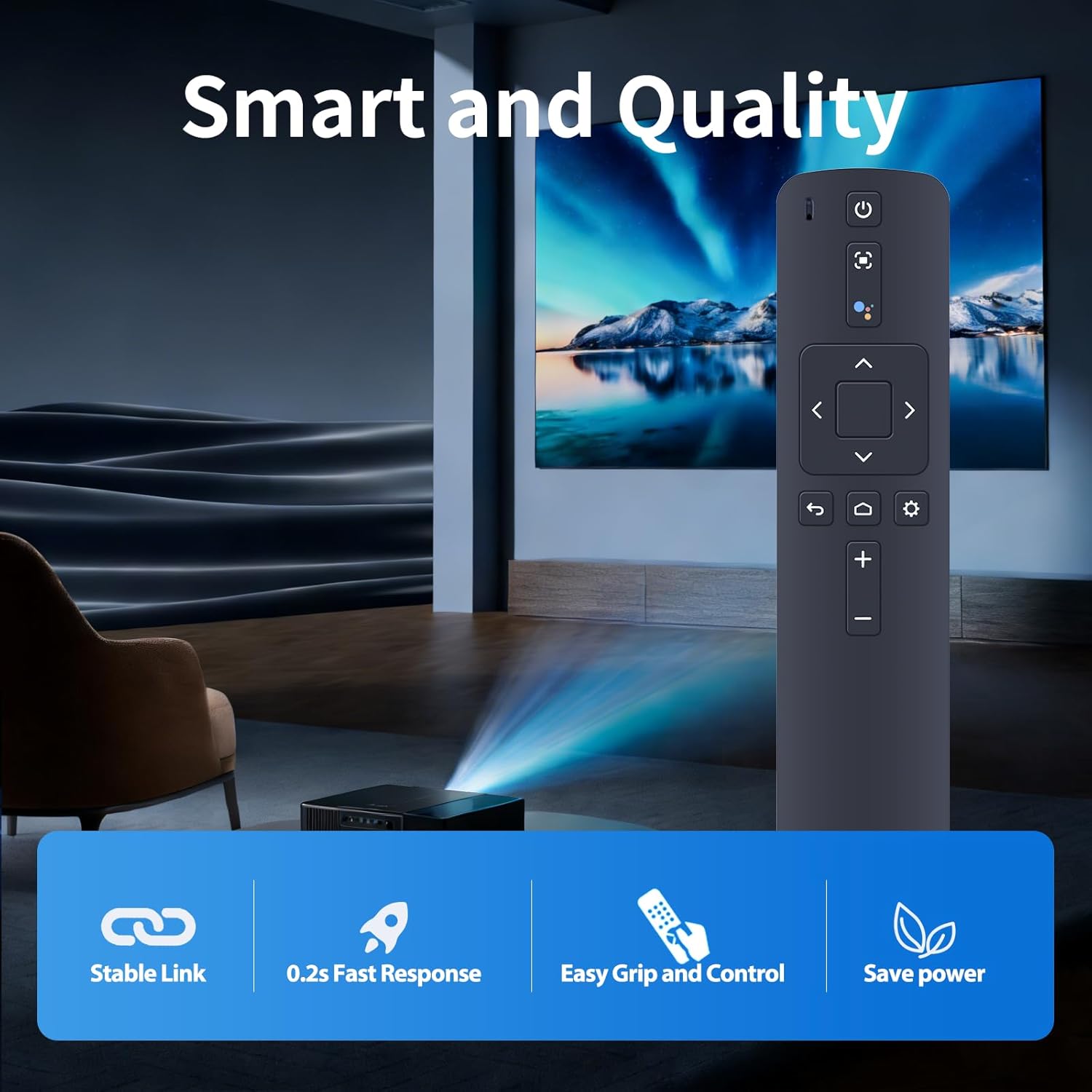 ZWP R-C-AI1-D0413 Replacement Voice Remote Control fit for Anker Nebula Mars 3 Astro Projector D2333