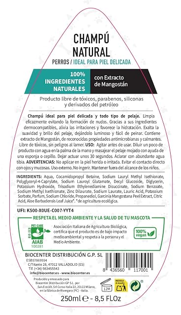 Foto 3 de 3 de BIOCENTER Champú natural para Perros - Ecológico y vegano