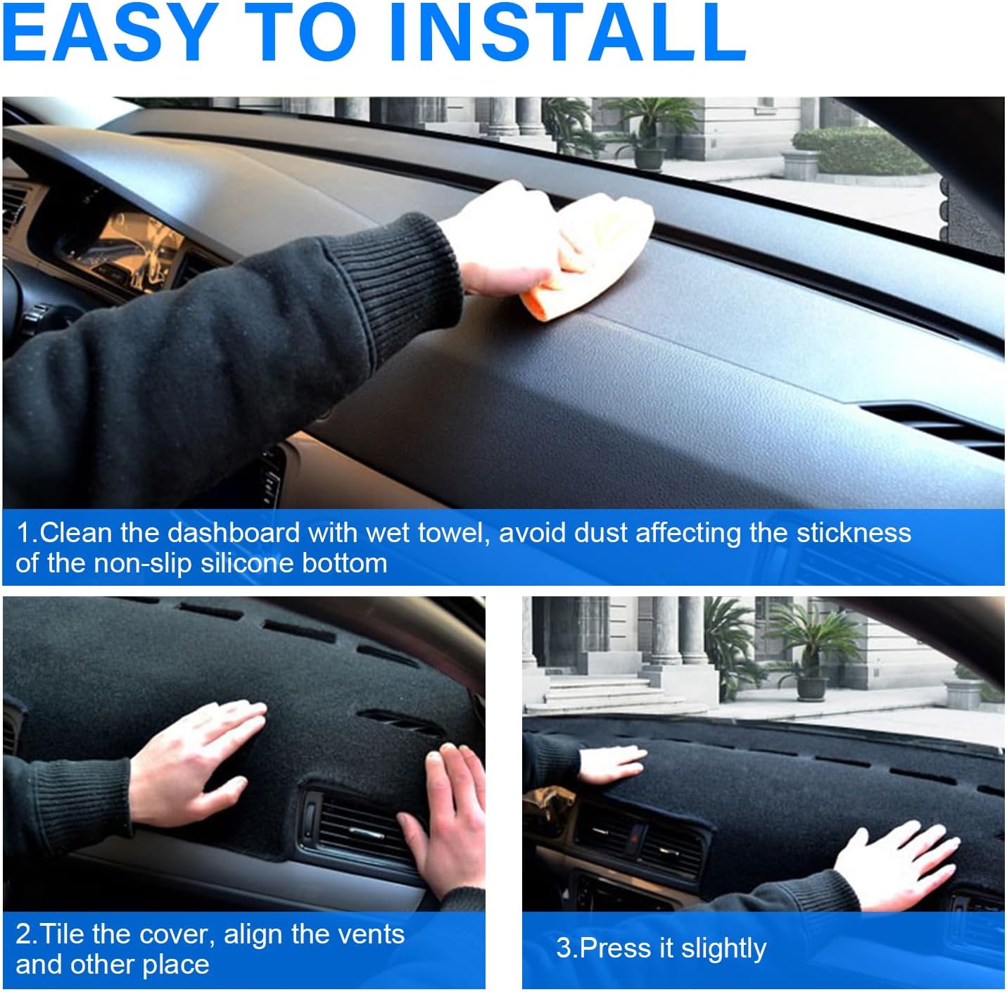 Dash Cover for Toyota Corolla Cross Accessories 2022-2025 2026 Dashboard Cover Mat Sunshade No Glare UV Rays Protector Nonslip Interior Pad (Black)
