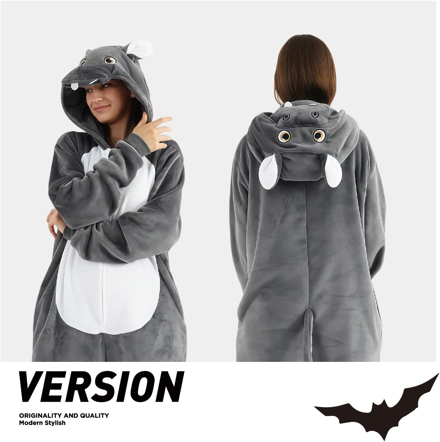 Unisex Adult Onesie Pajamas,Flannel Hooded Sleepwear Halloween Costumes Animal Cosplay Homewear - Image 5