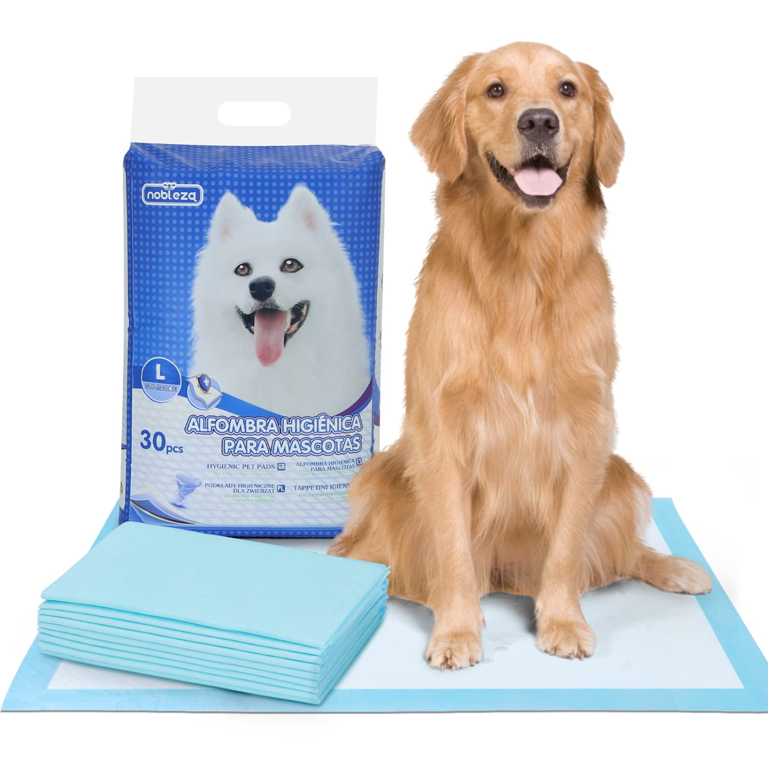 Nobleza - 30 x Tapis hygiénique d’entraînement pour Chiens. Ultra Absorbant. 90cm*60cm. 30 unités