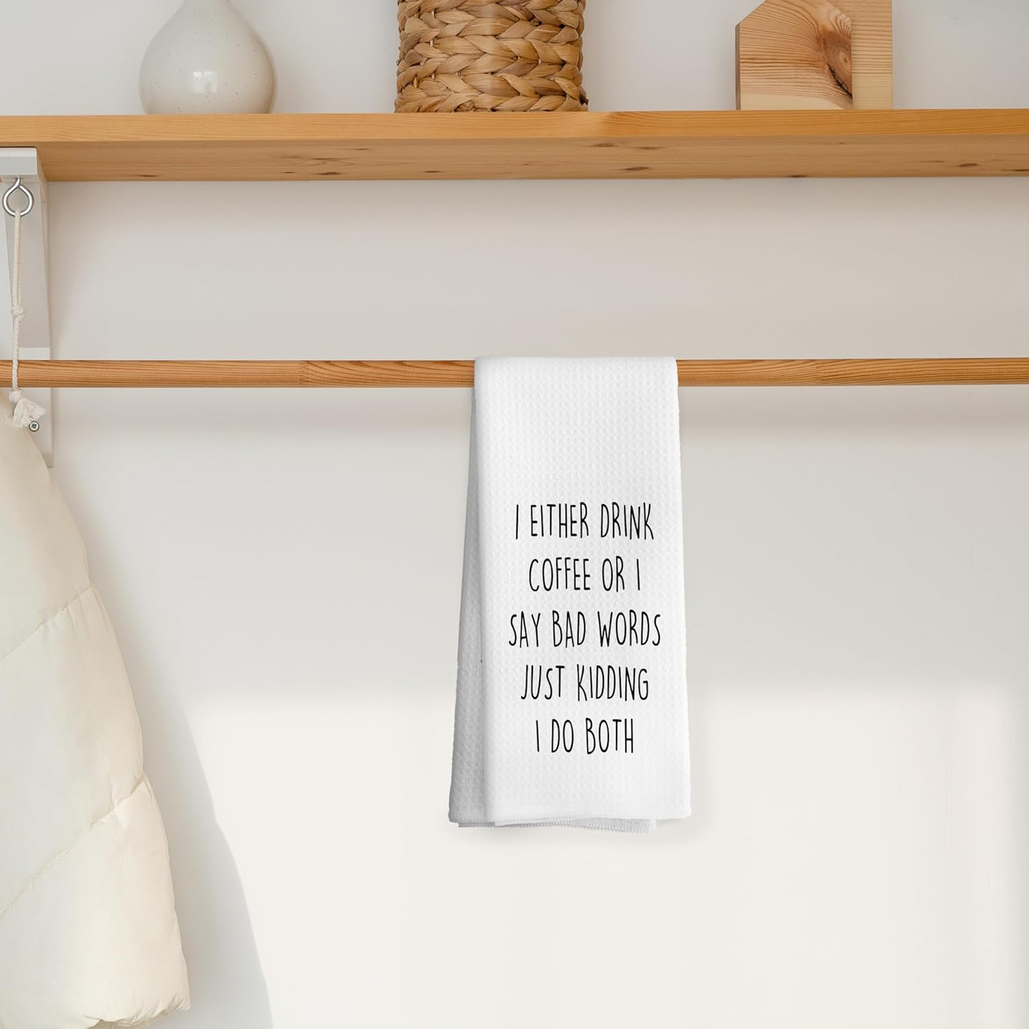 Funny Sarcastic Coffee Kitchen Towels, Coffee Lover Gifts for Women, Humorous Gifts for Women Decoration Tea Towel Kitchen Hand Towels 16x24 Inch for Cafe Bar Shop Decor - Image 5