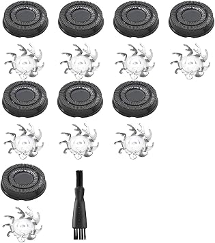 8 PCS Head Shaver Replacement Blades,Compatible for Skull Shaver,Pitbull Carver PRO 4 Head Electric Razor Replacement Head8 Pcs Black