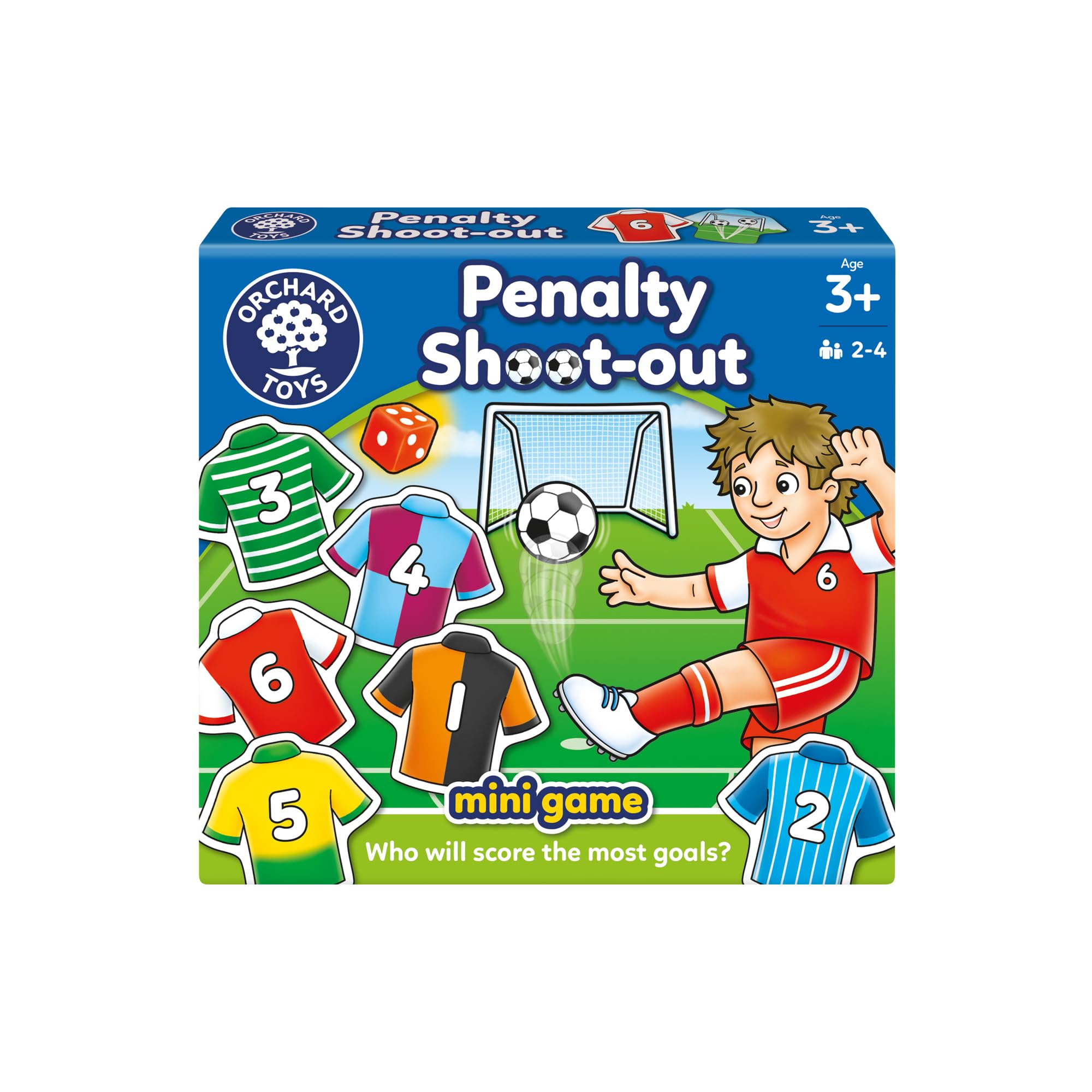 Orchard Toys Penalty Shoot out Mini Games, Travel Games for Kids to Learn Matching Pairs, Maths, Educational Game for Addition, Subtraction, Football Game, Football Gift for Boys, Girls, Age 3+