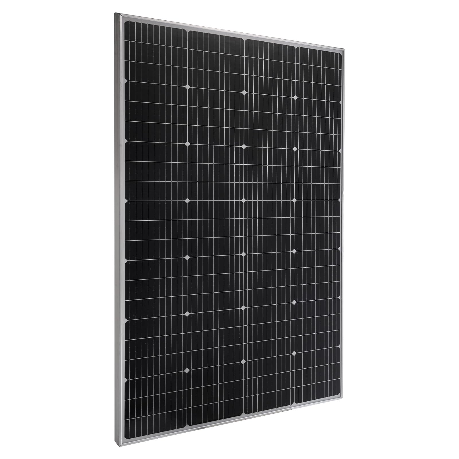 VEVOR Panneau Solaire Monocristallin 200 W Panneau Photovoltaïque Haut Rendement 23% pour Hors Réseau Toit Plat Voiture, Bateau, Camping-car, avec Sortie MC4 Stable, Cadre en Aluminium, Étanche IP65