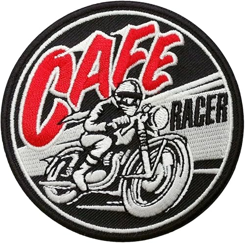 Cafe Racer - Parche bordado para motociclista de la vieja escuela, para planchar o coser de 3 pulgadas, P236