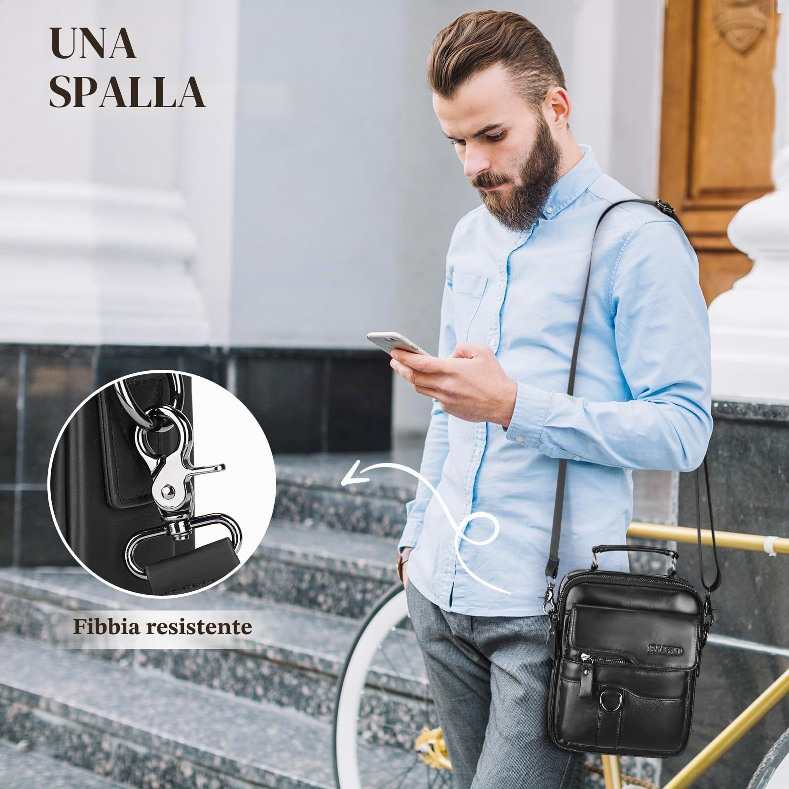 Borsello Uomo Borsa Tracolla Uomo Borsa Messenger Borsa a Spalla per Lavoro Casual Viaggio Sport