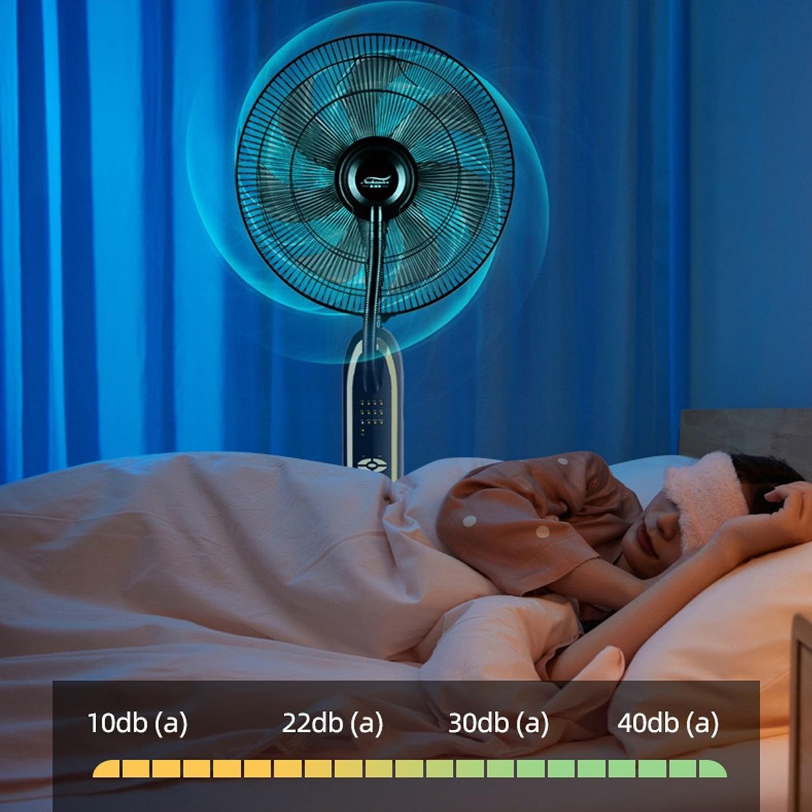 Ventilatore a piantana con nebulizzatore d'acqua, ventilatore nebulizzatore portatile, ventilatore oscillante da esterno/ventilatore a piantana, ventilatore elettrico da pavimento per casa, ufficio,