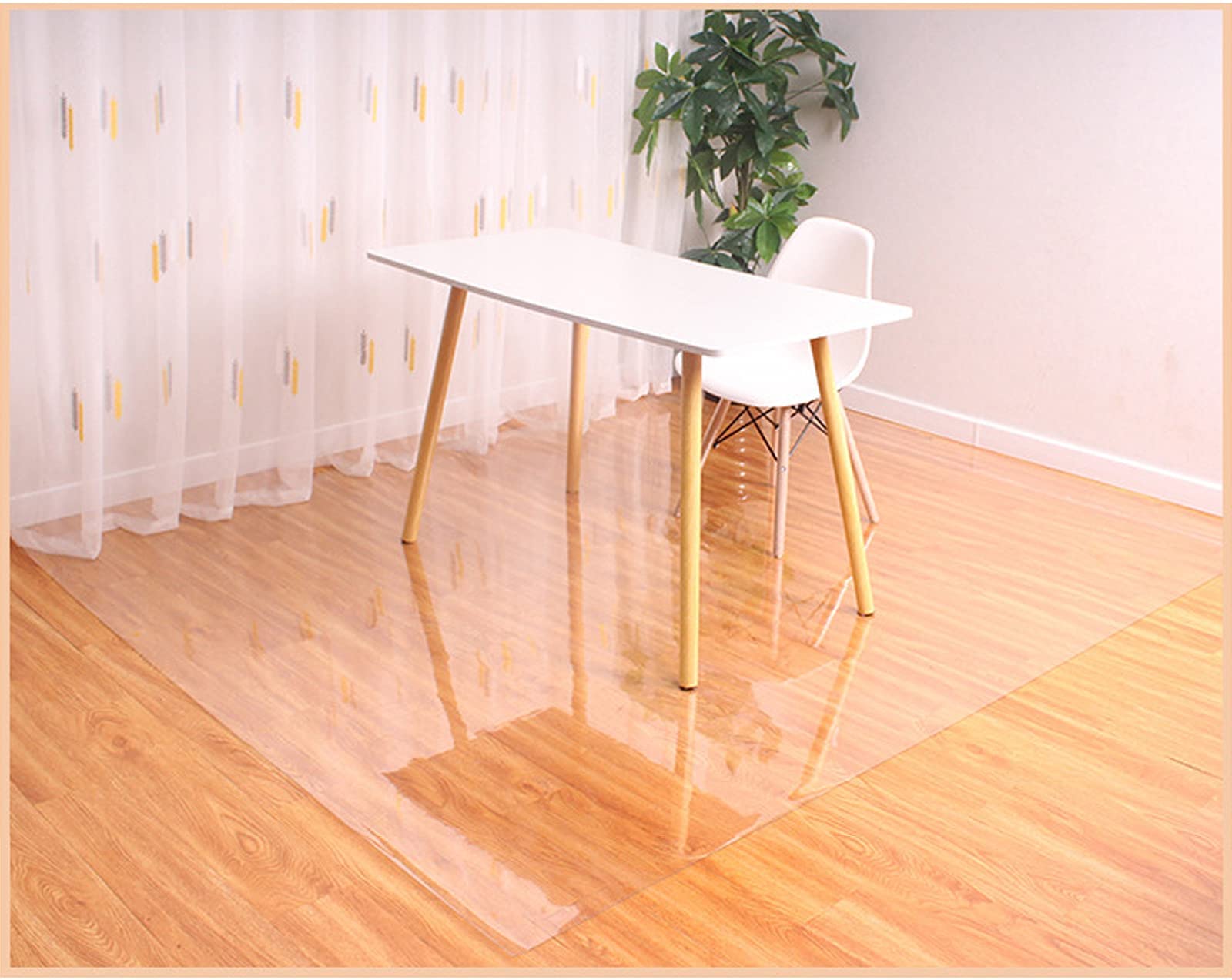 STARMS Tapis de Chaise de Bureau Pour Sol En Bois Dur, Tapis de Sol En Pvc Transparent, Antidérapant, Housse de Protection de Sol Pour Bureau À Domicile, Tapis de Chaise D'Ordinateur Pour Tapis de Sol