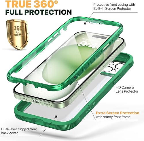 Miniatura 993 de Diaclara - Funda diseñada para iPhone 14 Pro Max, resistente, de cuerpo completo, con protector de pantalla sensible al tacto y antiarañazos + Blanco
