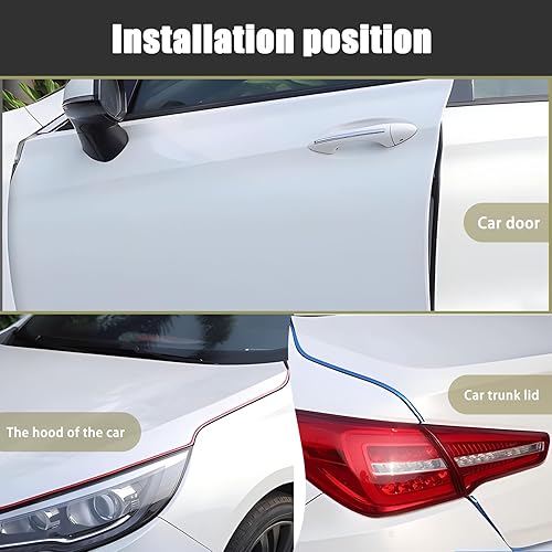 Miniatura 4 de 1 tira de sellado anticolisión para borde de puerta de automóvil, aislamiento acústico en forma de U de 18 pies y moldura de decoración de goma