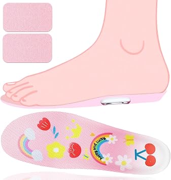 Insoles for Airtag Hidden Holder, Tracker Devise Case for Kids, Comfortable Inserts for Shoes Pink, Foot7.6-8.6IN/Insole8.4-9.1IN/2Y-4Y