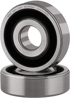 XiKe 2 Pcs 6201-2RS Double Rubber Seal Bearings 12x32x10mm, Pre-Lubricated and Stable Performance and Cost Effective, Deep Groove Ball Bearings.