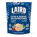 Laird Superfood Organic Focus and Memory Mushroom Blend with Lions Mane, L-Theanine, and Coffee Berry, 3.17 oz. Bag, Pack of 1