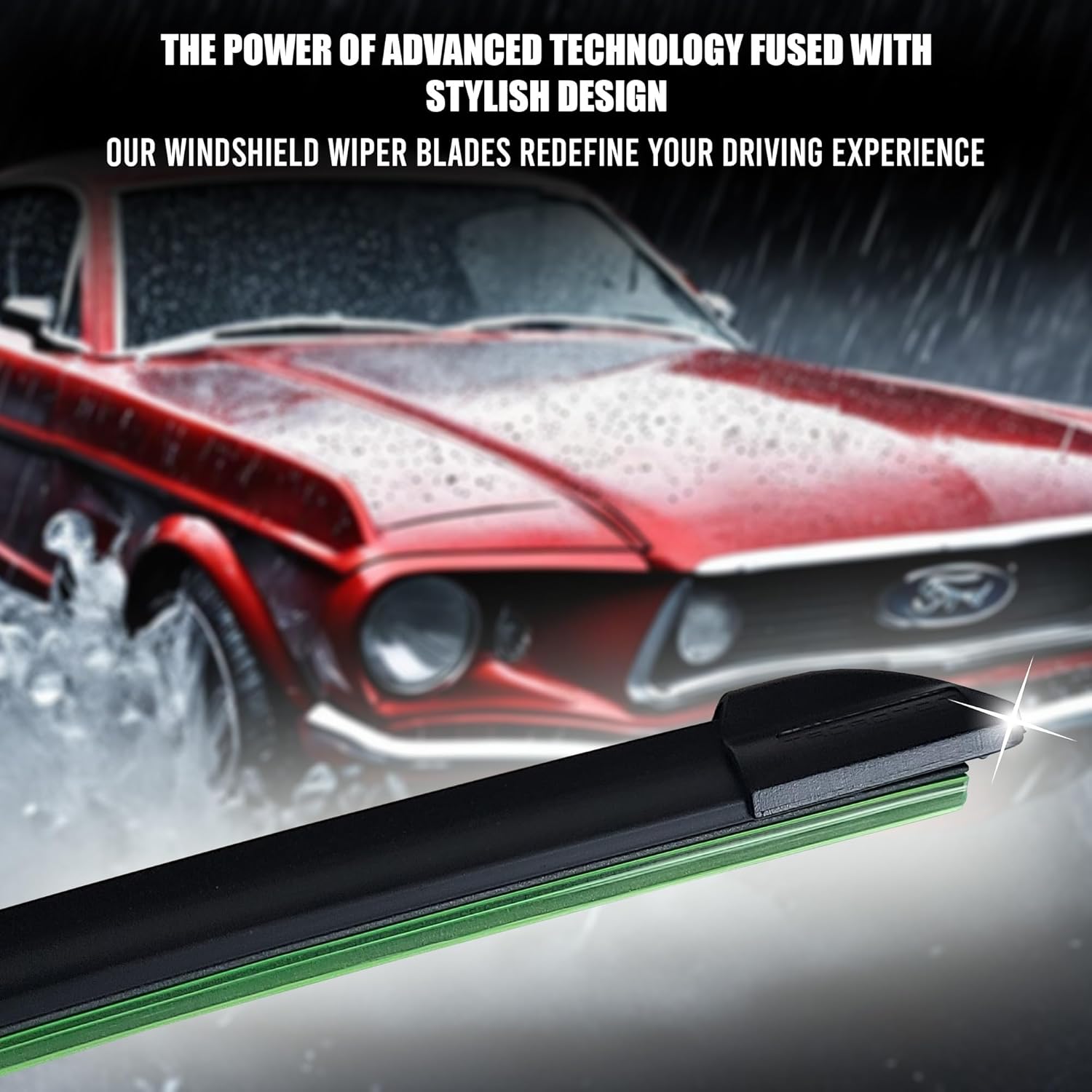 Silica View – (24"+24") Silicone Wiper Blades, Automotive Replacement Windshield Wiper Blades for my car, Black Silicone Coated Rubber, 5x Last Longer, 9x3 J/U Type Hook