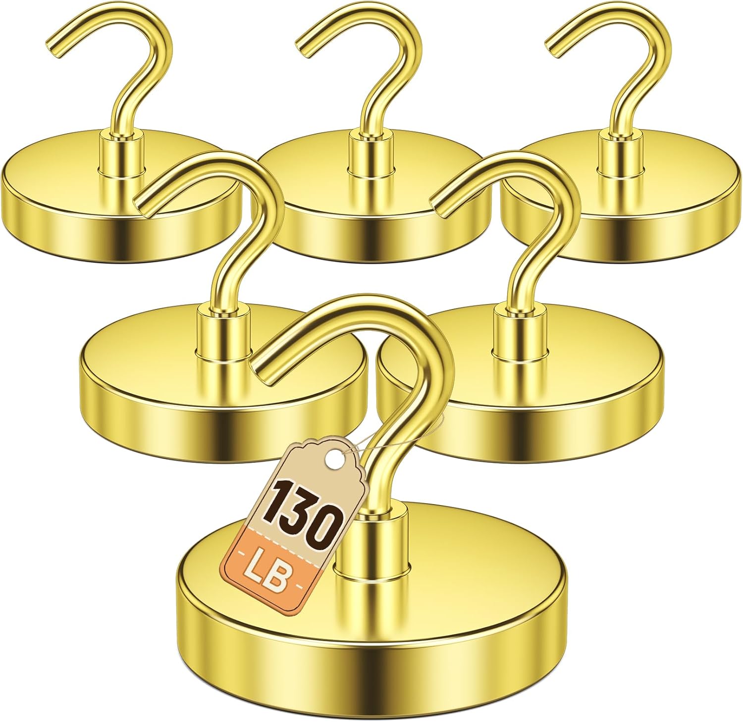 Strong Magnetic Hooks Heavy Duty, 130lbs Metal Hooks for Cruise Ship Walls, Cruise Ship Essentials, Gold Fridge Magnets for Hanging, Locker Accessories, Door Decorations, Classroom, Tool Box