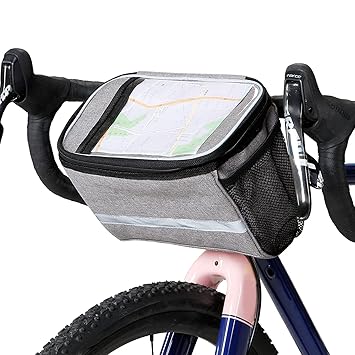 Layfuz Reflective Bicycle Handlebar Basket Insulated Cooler Bag Outdoor Cycling Mountain Bike Front Tube Bag Pack