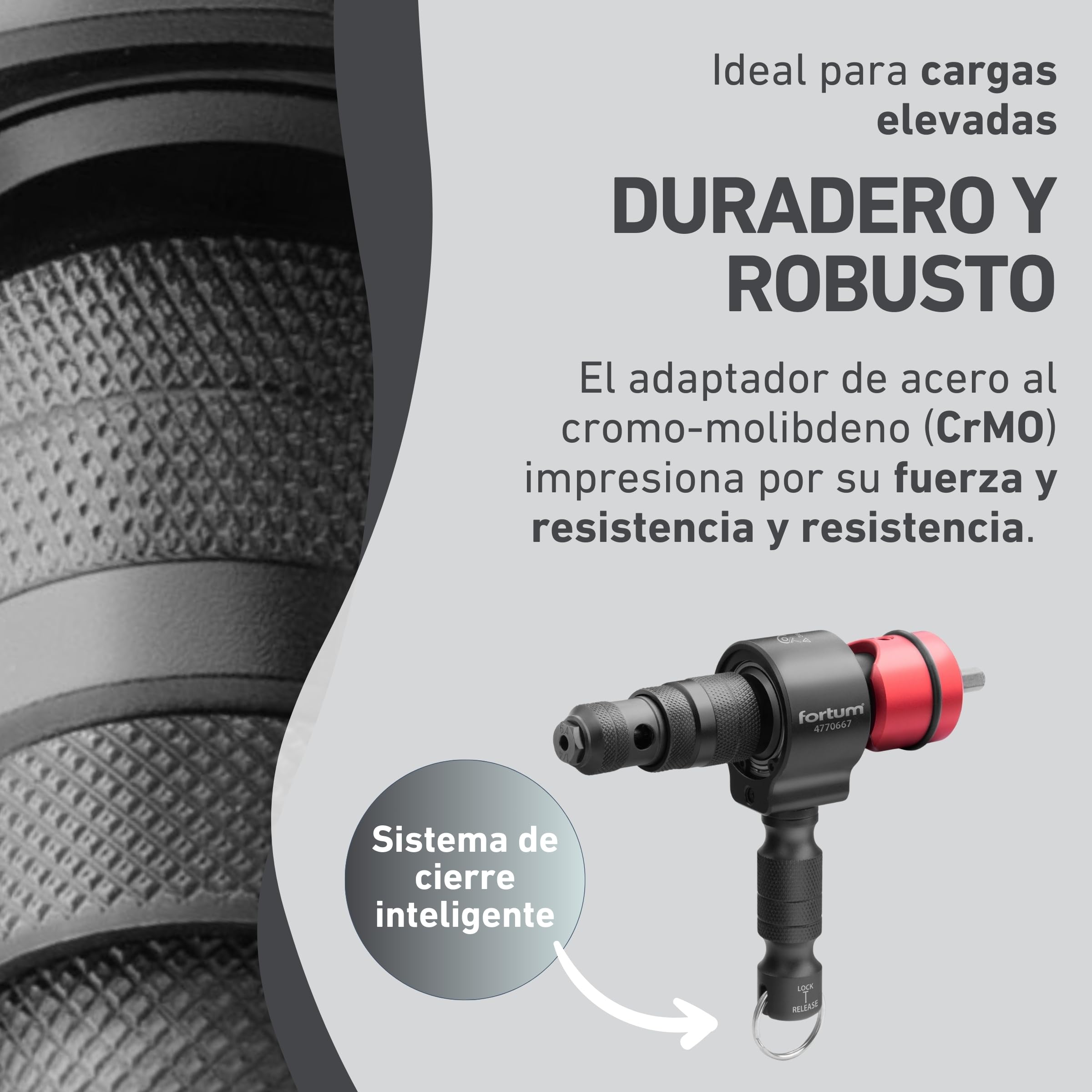 Adaptador 2 en 1 para Remachadora para Taladro y Atornillador | Para Remaches Ciegos y Tuercas Remachadas de Aluminio, Acero y Acero Inoxidable | Remaches 2,4-6,4 mm + Tuercas Remachadas M3-M12