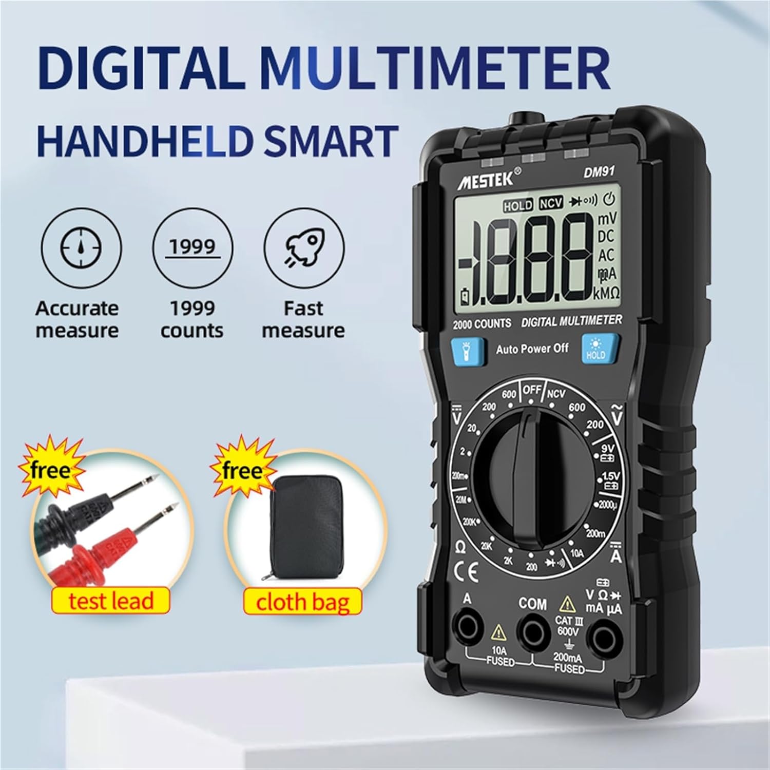 Digital Smart Portable Multimeter Vion Standard Battery Tester Amp Hz Capacitance Measurement Portable Digital Smart Multimeter