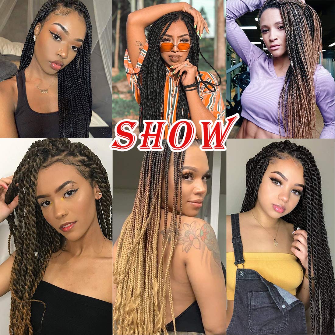 Pre-stretched Braids Hair 26 Inch 8 Packs Professional Itch Free Hot Water Setting Synthetic Fiber Ombre Yaki Texture Braid Hair Extensions 1B-350