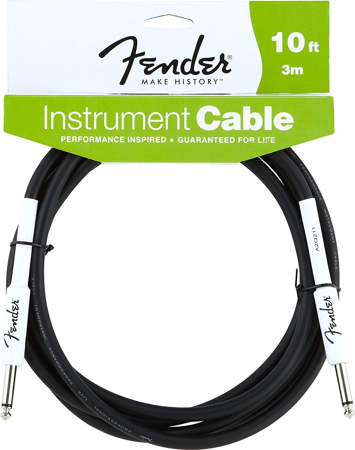 Fender 990820005 Performance Series Instrument Cables (1/4 Straight-to-Straight) for electric guitar, bass guitar, electric mandolin, pro audio