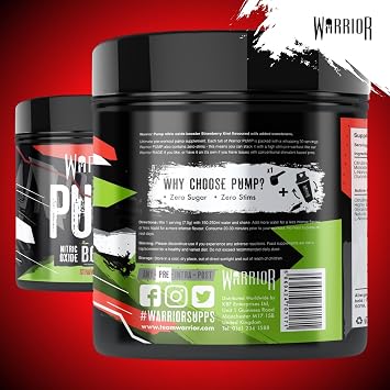 Warrior Pump Pre Workout Powder 225g Caffeine Free Pump Supplement