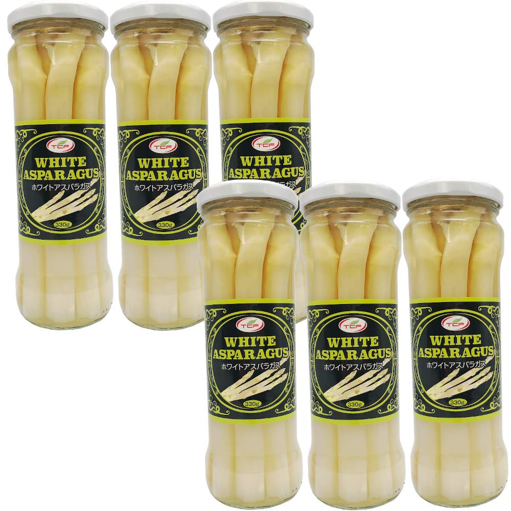 Amazon.co.jp: TCF ホワイトアスパラガス 330gx6瓶 瓶 白アスパラ