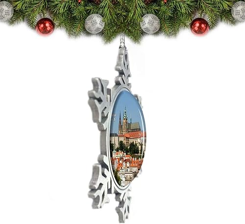 Miniatura 2 de Castillo de Praga checo Praga Adorno de Navidad Decoración de árbol de cristal Metal Recuerdo Regalo