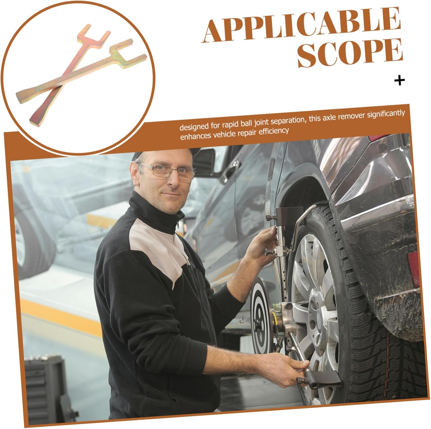 Zerodeko 1 Pair Axle Puller Tool Heavy Duty Jointing Extractor for Front Wheel Drive Vehicles for Automotive Repairs and Maintenance Quick Disconnect Design for Efficient Use