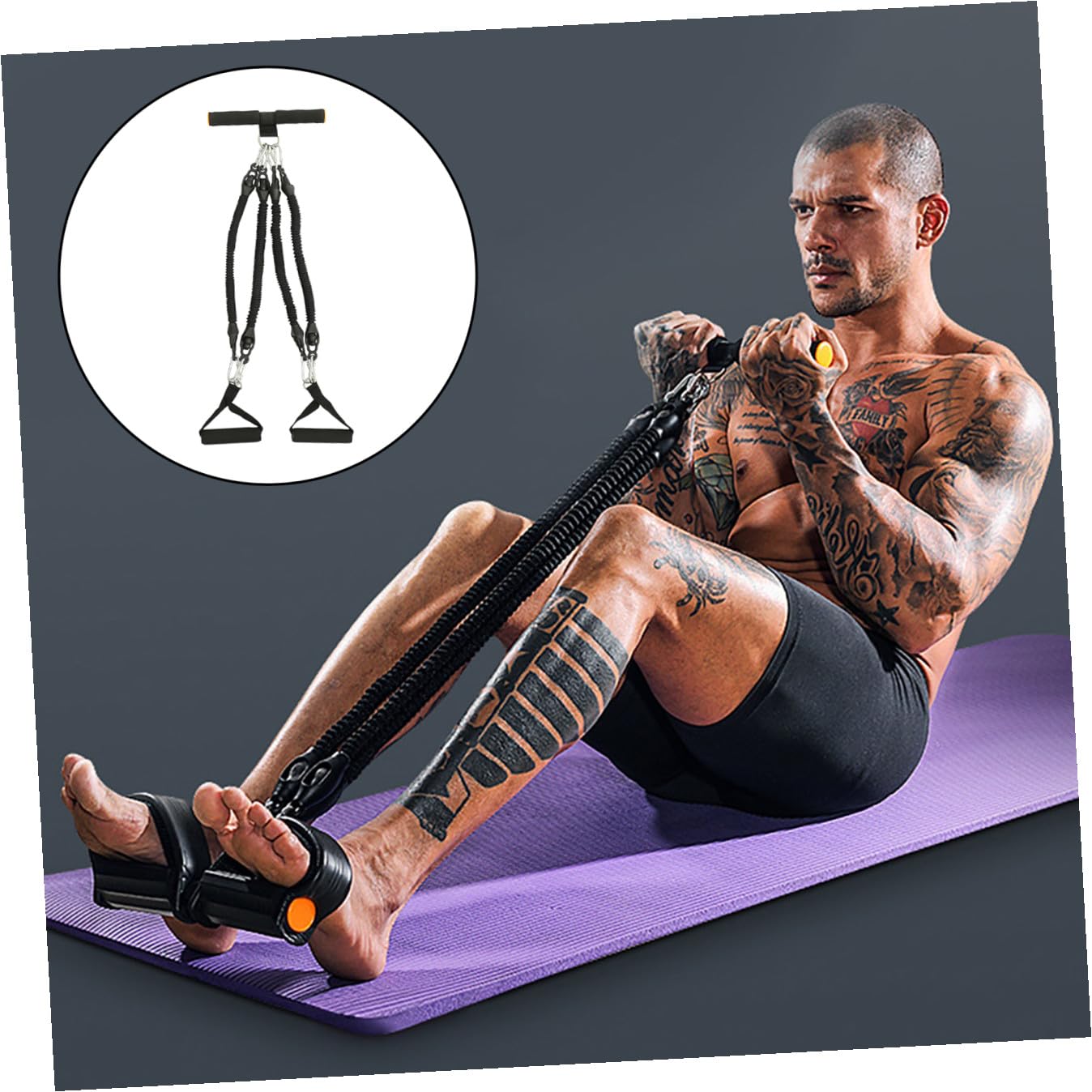 TOYANDONA Attrezzatura per Fitness Domestico Corda di Tensione Elastica Resistente per Esercizi di Trazione Muscolare, Multifunzione per Braccia, Addominali e Spalle, per Allenamento Indoor