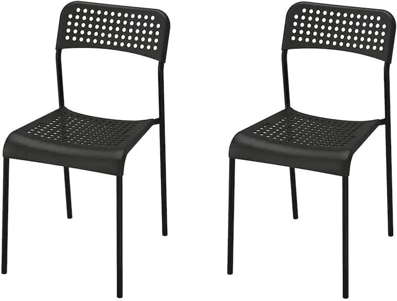 Silla Ikea ADDE, negra, (paquete de 2)