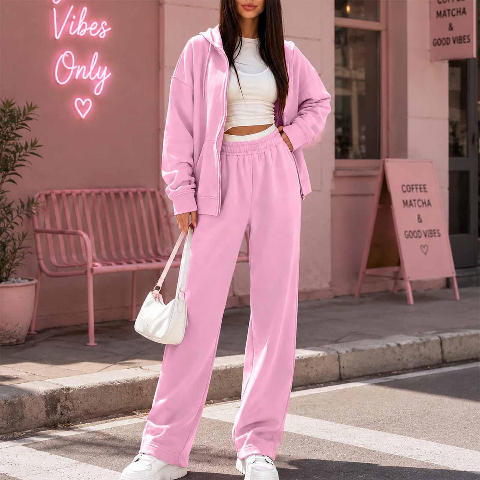Chándal Mujer Baggy Los Angeles S-3XL, sudadera con capucha y cremallera