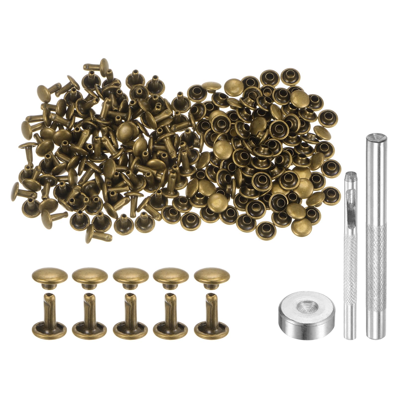 Tutti I 240 Set Di Rivetti In Pelle, Rivetti A Doppia Punta - Foto 3